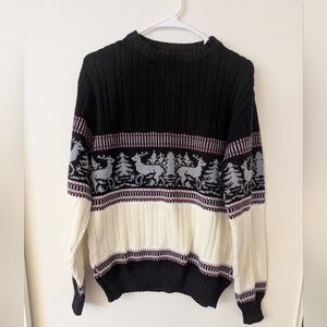 Classic Black and Cream Crewneck Sweater